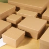 Black top and bottom cover, retro paper box, simple kraft paper square packaging box, Valentine's Day and birthday gift box Specification image